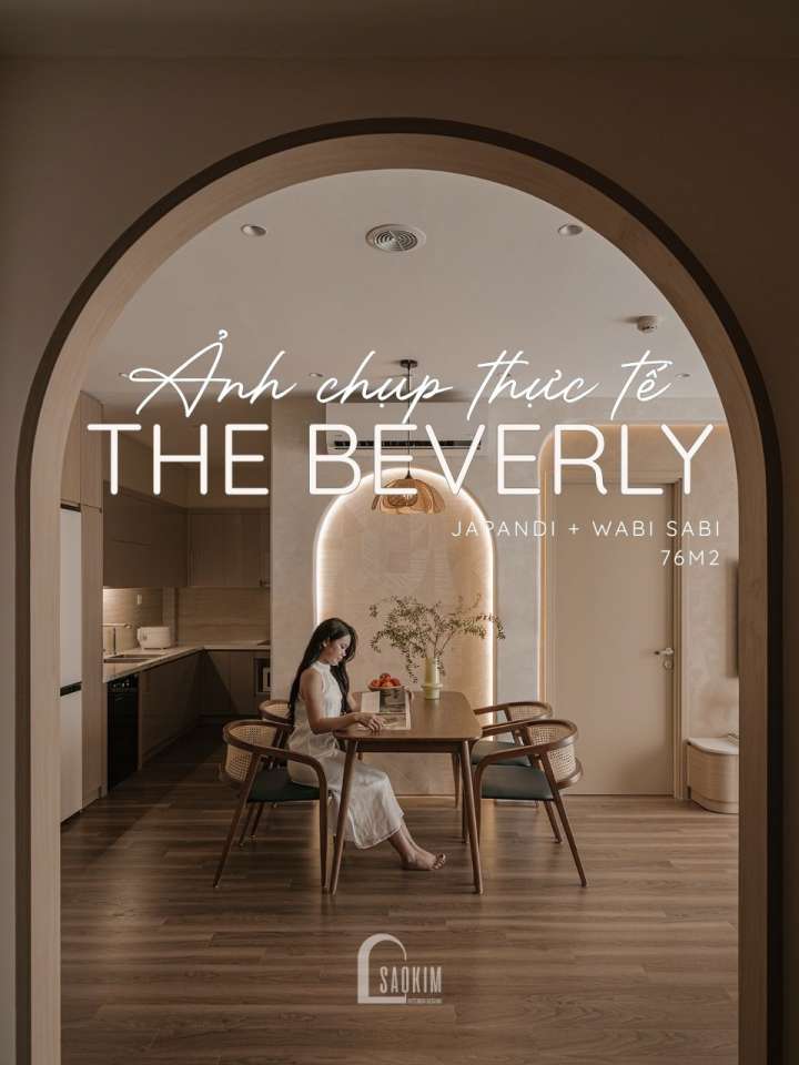 Thiết kế thi công nội thất chung cư phong cách Japandi mix Wabi Sabi dự án The Beverly Vinhomes Ocean Park 1